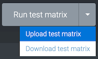 Image of Upload test matrix option